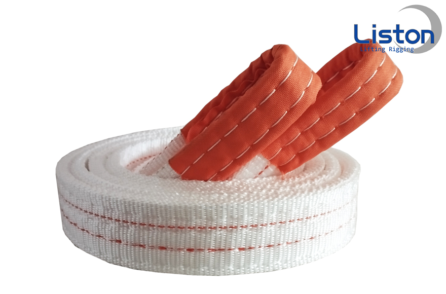 2噸白色扁平吊裝帶，寬50mm，四層加厚